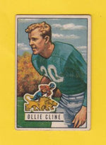 1951 Bowman #134 Ollie Cline Detroit Lions VG Very Good #14538 Image 1
