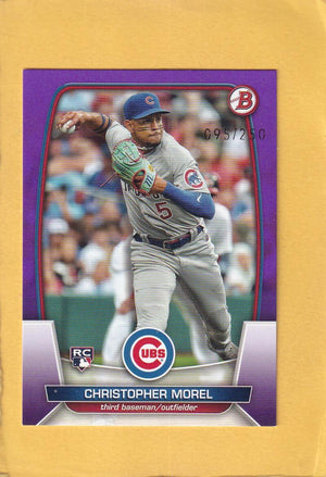 2023 Bowman Purple #34 Christopher Morel NM-MT+ RC Rookie 95/250 Chicago Cubs Image 1