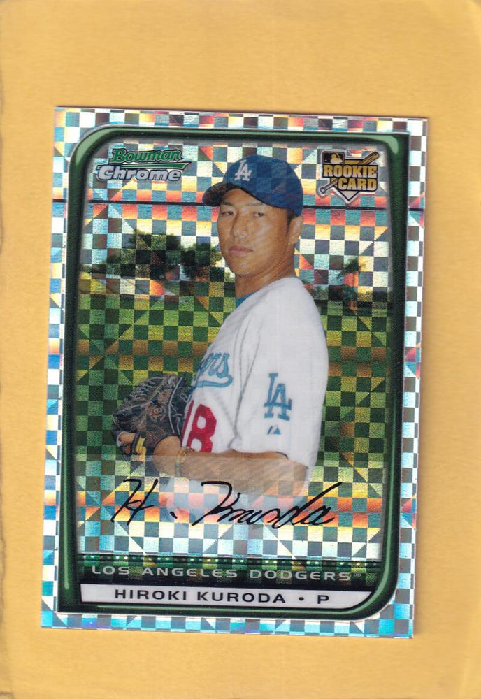 2008 Bowman Chrome X-Fractor #202 Hiroki Kuroda NM-MT+ 127/250 Los Angeles Dodgers Image 1