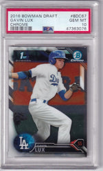 2016 Bowman Draft Chrome #BDC-67 Gavin Lux PSA 10 GEM MINT Los Angeles Dodgers Image 1