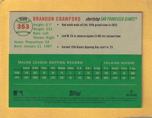 2023 Topps Chrome Platinum Anniversary X-Fractors #353 Brandon Crawford NM-MT+ San Francisco Giants  Image 2