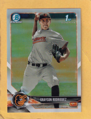 2018 Bowman Draft Chrome Refractors #BDC-73 Grayson Rodriguez NM-MT+ Baltimore Orioles Image 1