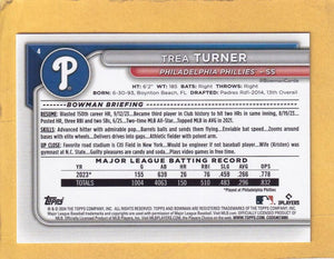 2024 Bowman Sky Blue #4 Trea Turner NM-MT+ 288/499 Philadelphia Phillies Image 2