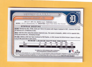 2024 Bowman Chrome Prospect Autographs HTA Choice Refractors #CPA-PGR Peyton Graham NM-MT+ Auto 12/150 Detroit Tigers  Image 2