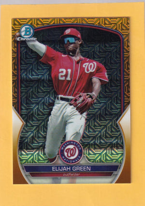 2023 Bowman Chrome Prospects Refractor Gold #BCP-214 Elijah Green NM-MT+ 48/50 Washington Nationals Image 1