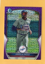 2023 Bowman Chrome Prospects Refractor Purple #BCP-172 Josue De Paula NM-MT+ 197/299 Los Angeles Dodgers Image 1