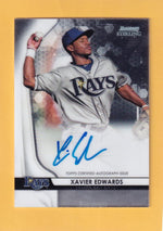 2020 Bowman Sterling Prospect Autographs #BSPA-XE Xavier Edwards NM-MT+ Auto Tampa Bay Rays Image 1
