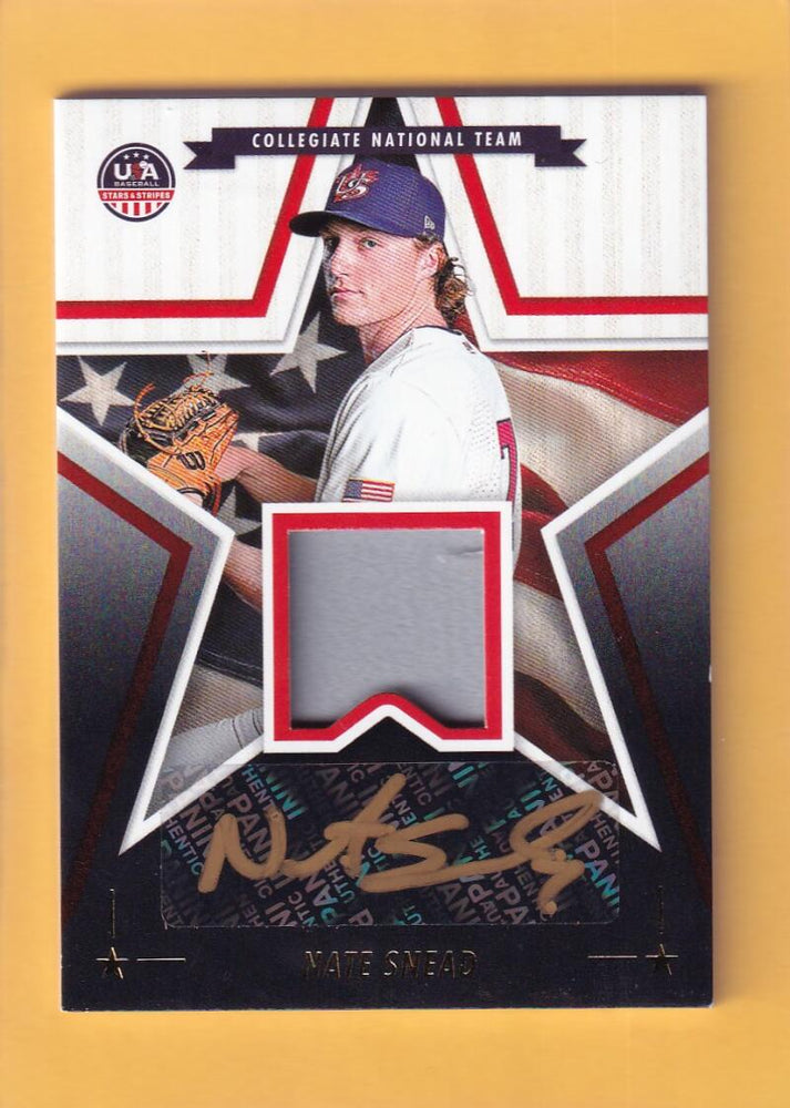2025 Panini Stars and Stripes Stars and Stripes Signature Materials Black Gold #73 Nate Snead NM-MT+ MEM Auto USA Baseball Collegiate National Team Image 1