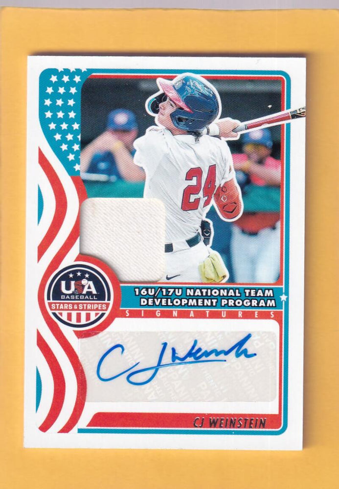 2025 Panini Stars and Stripes 16U/17U National Team Signatures Materials #31 CJ Weinstein NM-MT+ MEM Auto USA Baseball 16U/17U National Team Developme Image 1