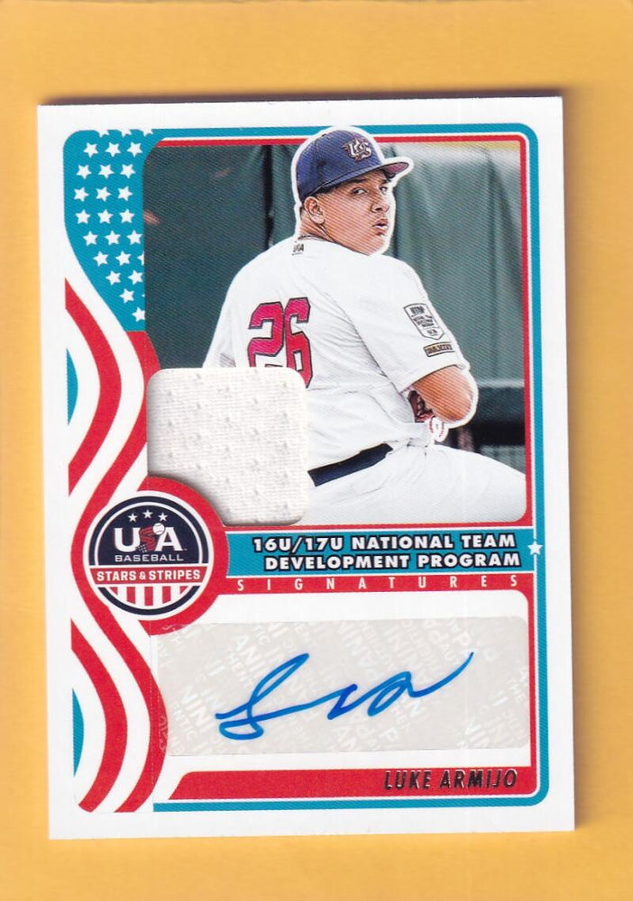 2025 Panini Stars and Stripes 16U/17U National Team Signatures Materials #14 Luke Armijo NM-MT+ MEM Auto USA Baseball 16U/17U National Team Developmen Image 1