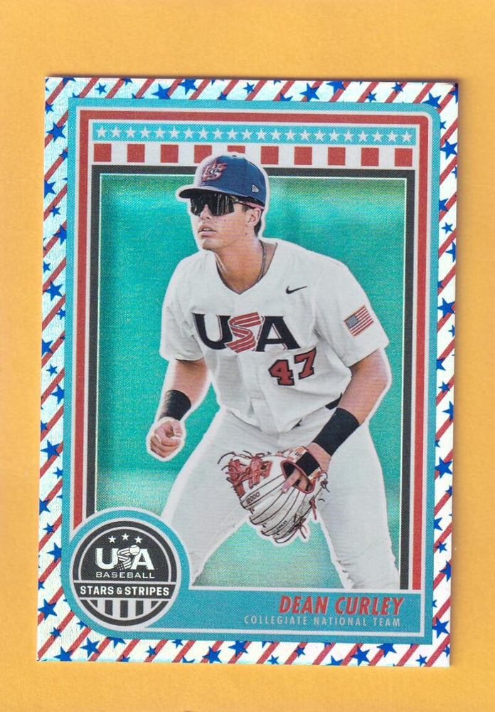 2025 Panini Stars and Stripes Stars and Stripes #58 Dean Curley NM-MT+ 48/50 USA Baseball Collegiate National Team Image 1