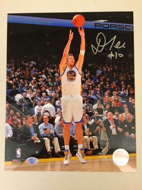 David Lee Golden State Warriors Auto 8x10 (White Jersey) 2015 NBA Champion   Image 1