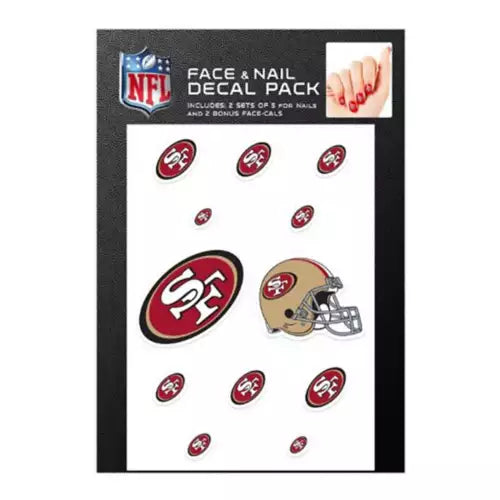 San Francisco 49ers Face & Nail Decal Pack