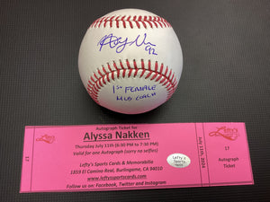 Alyssa Nakken "1st Female MLB Coach" San Francisco Giants Autographed Baseball