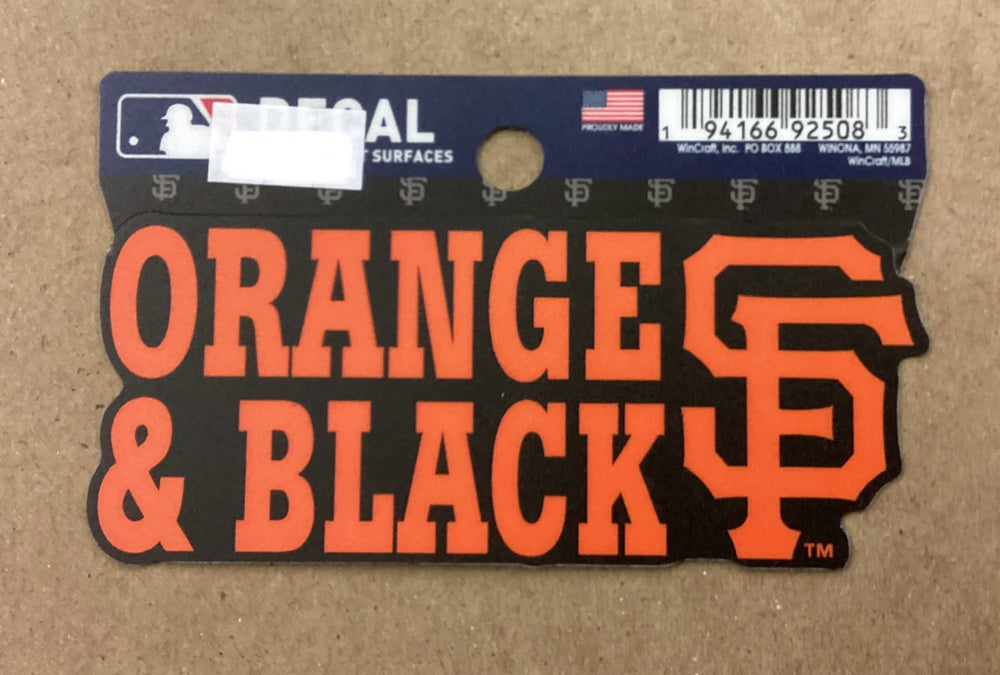 San Francisco Giants "Orange & Black" Decal