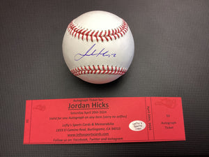 Jordan Hicks San Francisco Giants Autographed Baseball