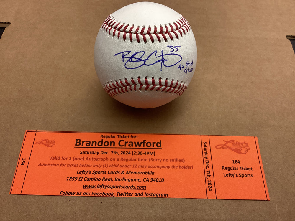 Brandon Crawford San Francisco Giants "4x Gold Glove" Autographed Baseball