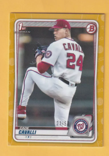 2020 Bowman Draft Gold #BD-24 Cade Cavalli NM-MT+ 21/50 Washington Nationals