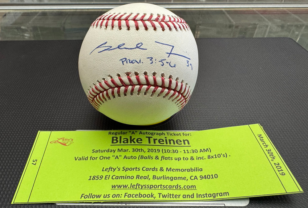 Blake Treinen Oakland Athletics Autographed Baseball
