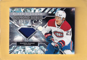 2022-23 Upper Deck Black Diamond Debut Relics #DD-KG Kaiden Guhle NM-MT+ RC Rookie MEM Montreal Canadiens Image 1