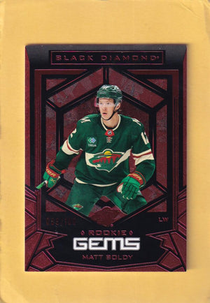 2022-23 Upper Deck Black Diamond Rookie Gems Red #RG-MB Matt Boldy NM-MT+ RC Rookie 8/100 Minnesota Wild Image 1