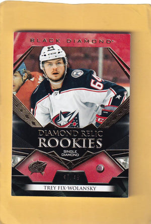 2022-23 Upper Deck Black Diamond Relics Ruby #BDR-FW Trey Fix-Wolansky NM-MT+ RC Rookie MEM 47/49 Columbus Blue Jackets Image 1