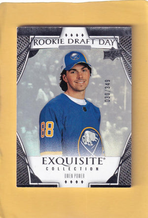 2022-23 Upper Deck Exquisite Collection Rookie Draft Day #RDD-OP Owen Power NM-MT+ RC Rookie 30/349 Buffalo Sabres Image 1