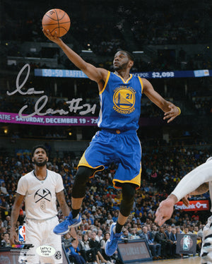 Ian Clark Autographed 8x10 Photo (Vertical, Jumping Up, Blue Jersey)