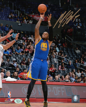 Marreese Speights Golden State Warriors Autographed 8x10 Photo (Vertical, Shooting, Blue Jersey)