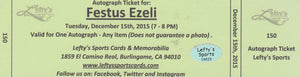 Festus Ezeli Autographed 8x10 Photo (Vertical, Dunking, White Jersey)