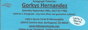 Gorkys Hernandez San Francisco Giants Autographed 8x10 Photo (Horizontal, Running After Swing, Gray Jersey)