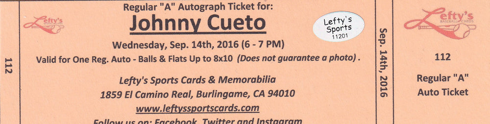 Johnny Cueto San Francisco Giants Autographed 8x10 Photo (Horizontal, Pitching, White Jersey)