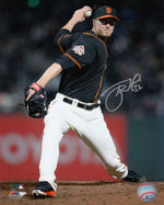 Tony Watson San Francisco Giants Autographed 8x10 Photo (Vertical, Pitching, Black Jersey)