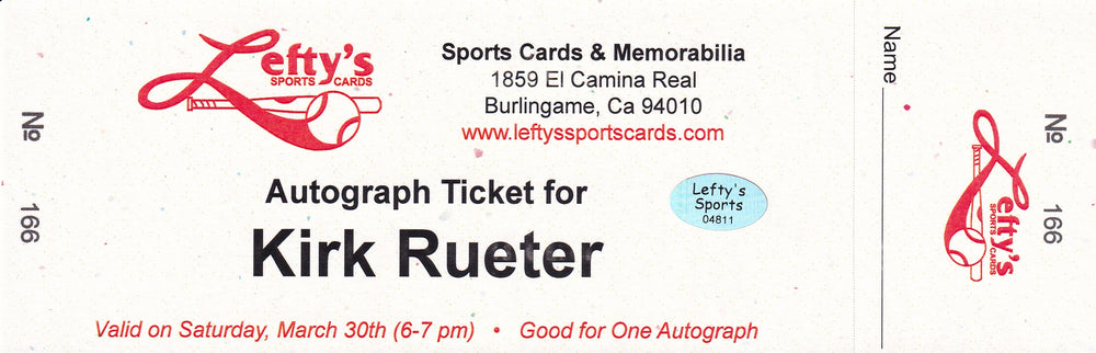 Kirk Reuter San Francisco Giants Autographed 8x10 Photo (Vertical, Pitching, White Jersey)