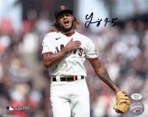 Camilo Doval San Francisco Giants Autographed 8x10 Photo (Horizontal, Celebrating, White Jersey)