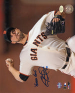 George Kontos "Greek God" San Francisco Giants Autographed 8x10 Photo (Horizontal, Pitching, White Jersey)