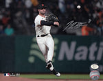 Tommy La Stella San Francisco Giants Autographed 8x10 Photo (Horizontal, Throwing Ball, White Jersey)