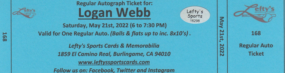 
                
                    Load image into Gallery viewer, Logan Webb San Francisco Giants Autographed 8x10 Photo (Vertical, Pitching, White Jersey)
                
            