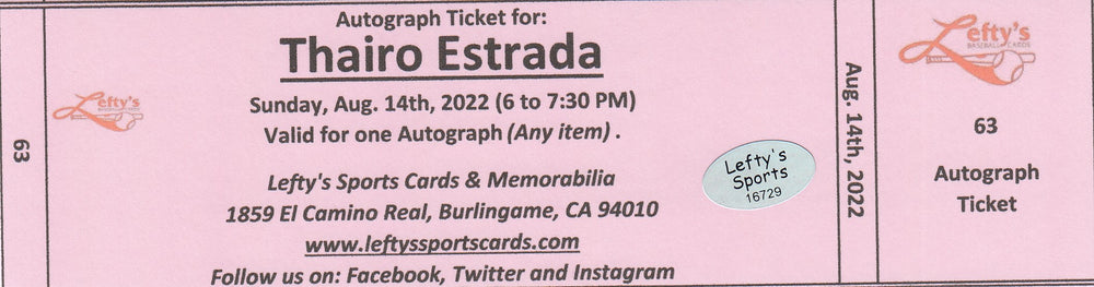 Thairo Estrada San Francisco Giants Autographed 8x10 Photo (Horizontal, Batting, White Jersey)