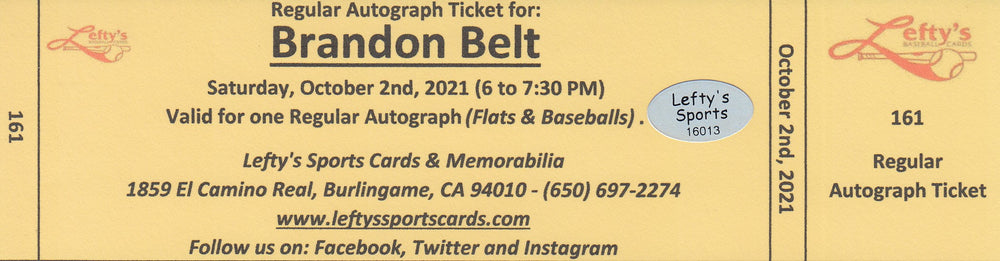 Brandon Belt San Francisco Giants Autographed 8x10 photo (Vertical, Swinging, Orange Jersey)