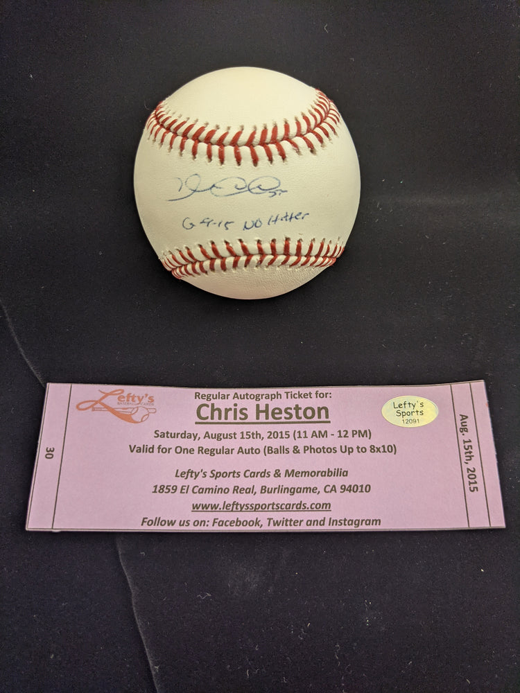 
                
                    Load image into Gallery viewer, Chris Heston &amp;quot;6-9-15 No Hitter&amp;quot; San Francisco Giants Autographed Baseball
                
            