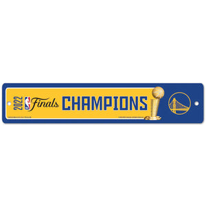 Golden State Warriors 2022 Finals Champions Plastic Horizontal Sign